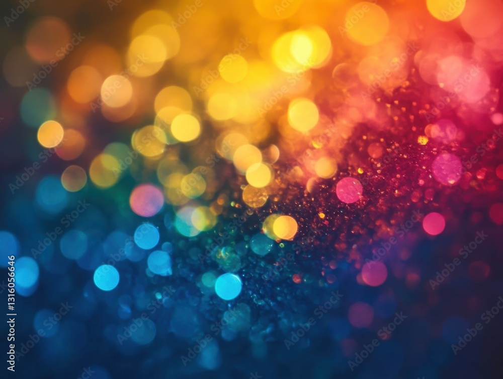 Poster vibrant bokeh lights in a spectrum of colors creating a magical and dreamy atmosphere with a blurred