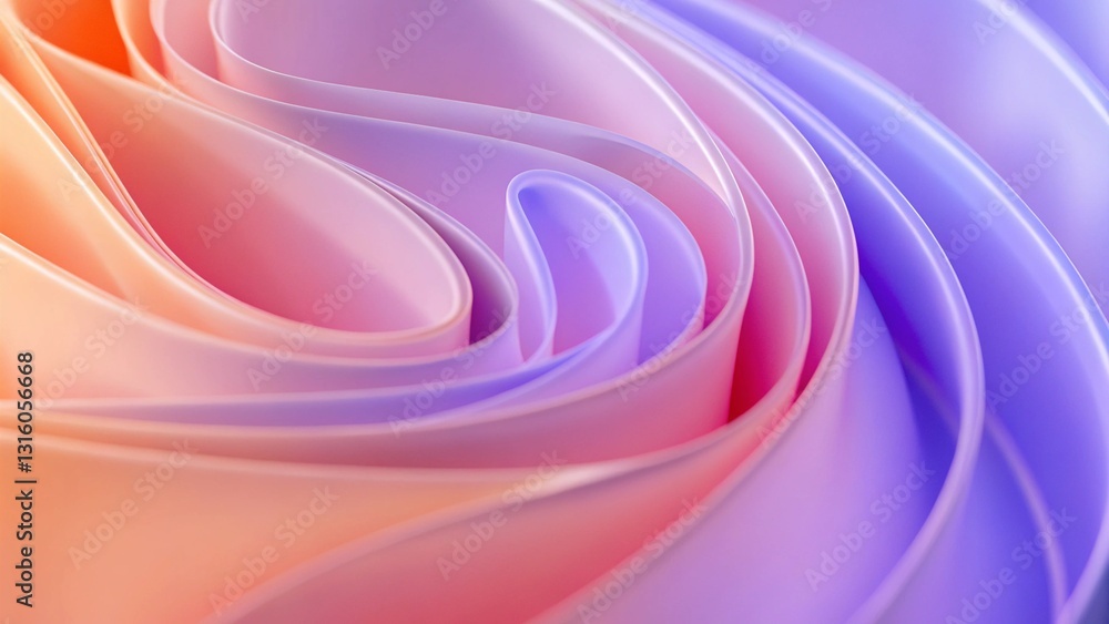Aufkleber abstract 3d design with smooth flowing curves and vertical lines. dynamic wavelike patterns, gradien