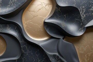 Obraz premium Three Dimensional Abstract Charcoal Champagne Textured Surface Design for Contemporary Elegant Displays