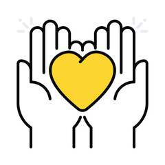 Obraz premium Love care vector filled outline icon. EPS 10 file