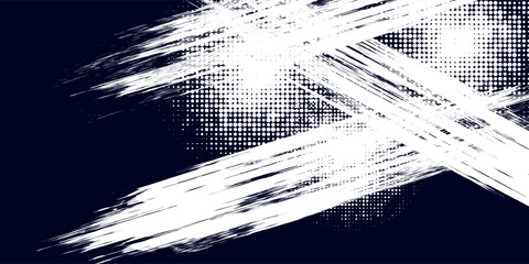 Abstract speed lines style orange color halftone banner design template