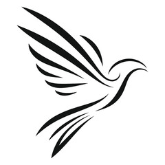 Elegant Black Flying Bird Silhouette Logo