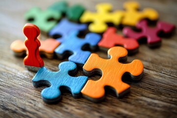 People searching for creative solutions. Teamwork business concept. Modern  illustration of people connecting puzzle elements