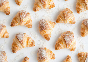 Croissant on White Background, Isolated with Margins