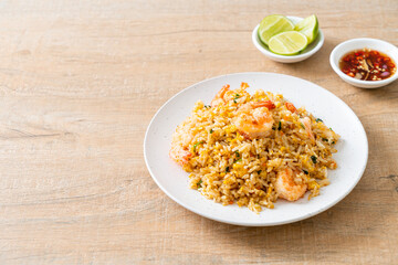 fried shrimps fried rice on plate