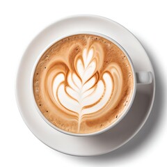 Latte Art Coffee in White Cup