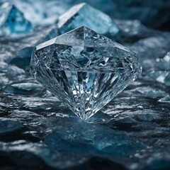 diamond on blue background