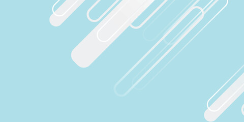 Attractive White Line Movement, Abstract Wave Line, Light Technology Blue Background, Copy Space.