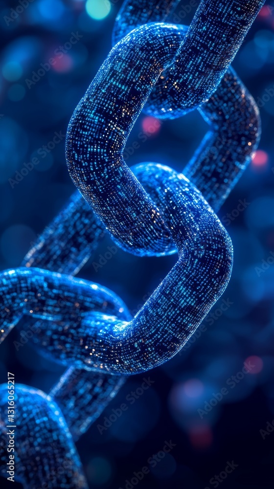 Poster a captivating digital chain link representing modern connectivity and data security. this abstract i