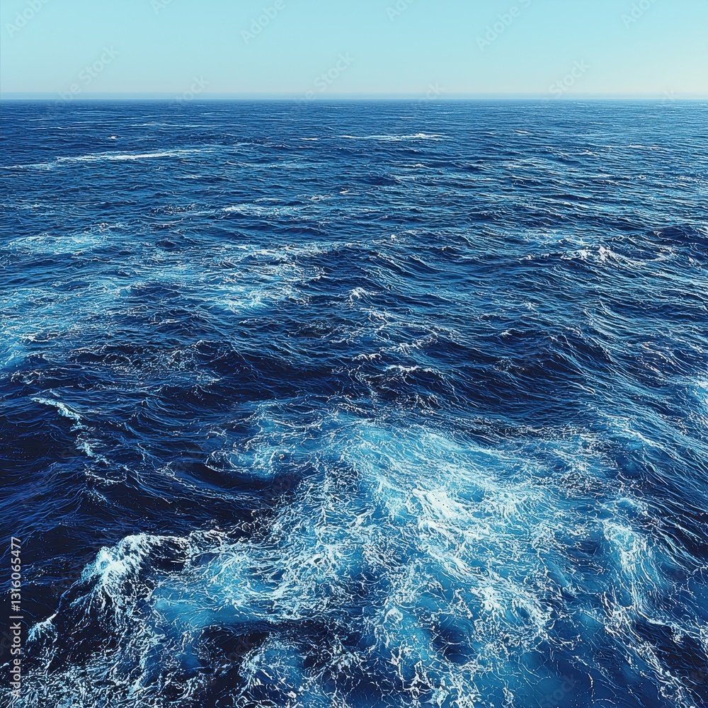 Poster aerial view capturing a serene body of water, where gentle waves rhythmically lap against the shore,