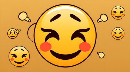 Thoughtful emoji face icon vector illustration design