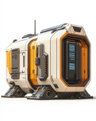Naklejka premium Small cabin futurism sci-fi style