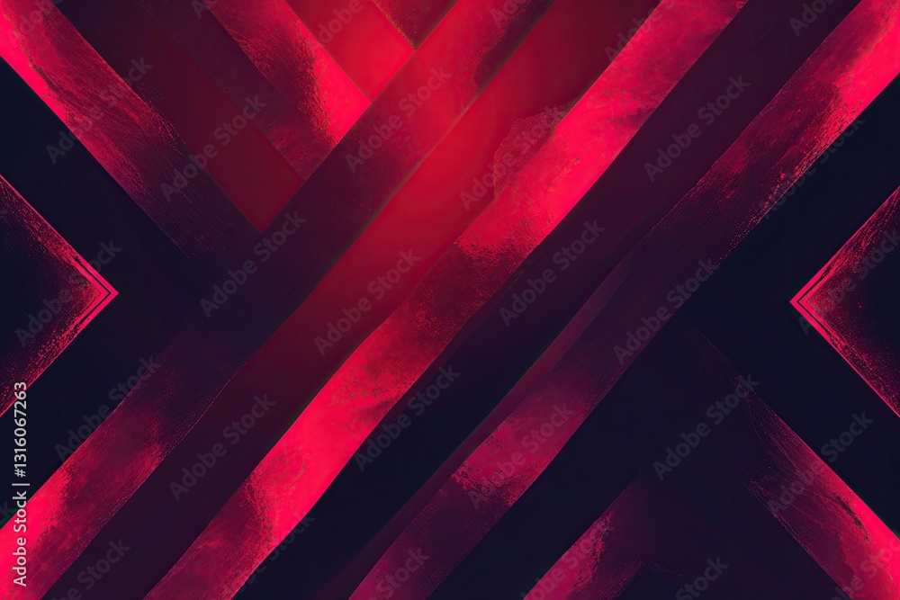 Poster bold crimson zigzag patterns with vibrant gradient effects for stunning vector design