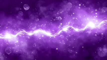 Obraz premium A mystical purple backdrop infused with neon energy waves and celestial-inspired glowing accents.