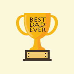 Best dad ever trophy cup vector