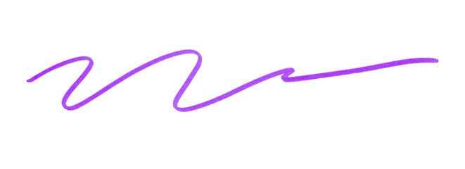 Draw a purple pencil line isolated on a transparent background.