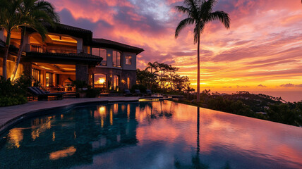 Fototapeta premium sunset over the river