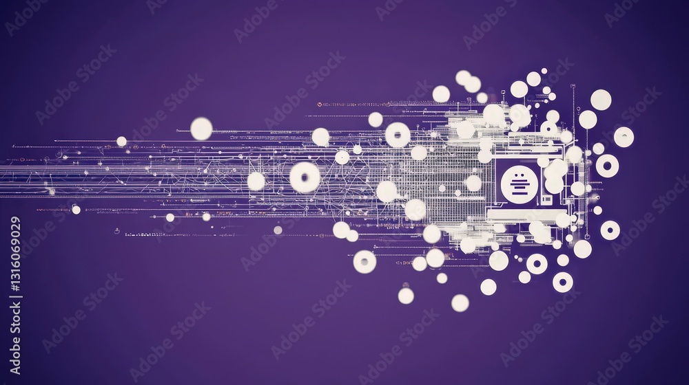 Poster abstract network data flow digital connections cyber security technology background