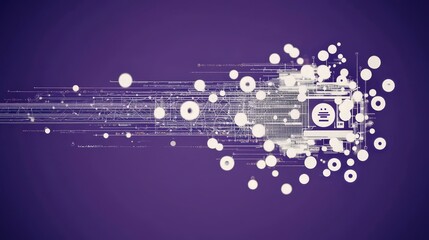 Abstract Network Data Flow  Digital Connections  Cyber Security  Technology Background