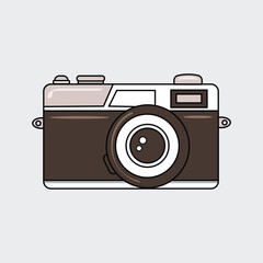 Camera analog cartoon vector
