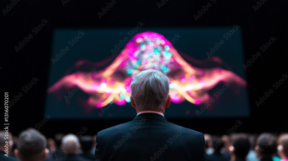 Poster conference speaker ai technology presentation abstract background
