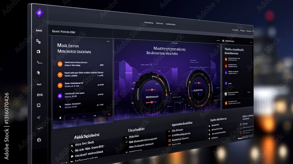 Poster sleek business dashboard ui data analysis marketing insights strategy