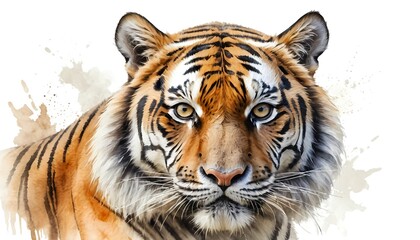 Fototapeta premium Watercolor Tiger Portrait