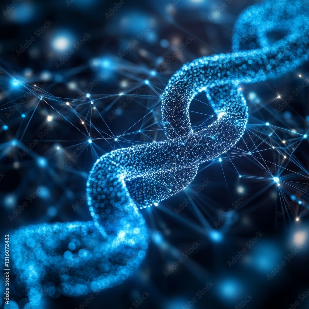 Aufkleber intricate digital visualization of dna helix representing genetics and data connectivity