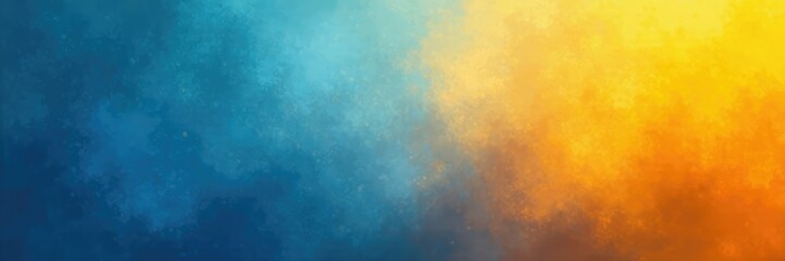 Softly gradient grain background in blue and yellow hues with orange accents, natural, yellow, texture