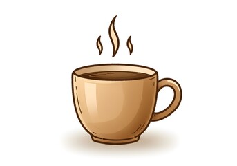 Obraz premium Steaming Coffee Cup Illustration Fresh Brewed Drink Isolated on White