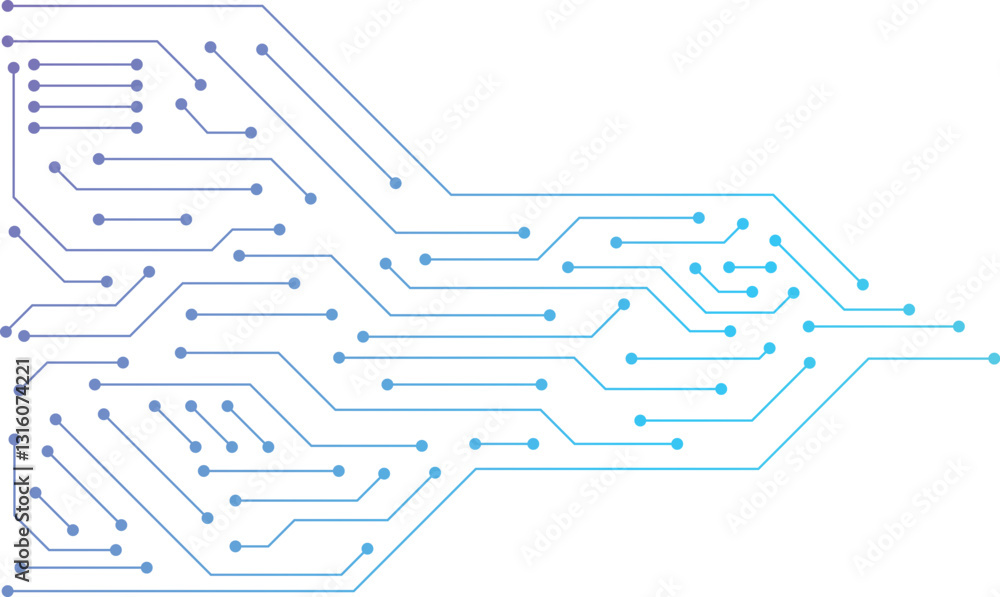 Poster abstract ai circuit board electronics digital technology background. technology connected blue lines
