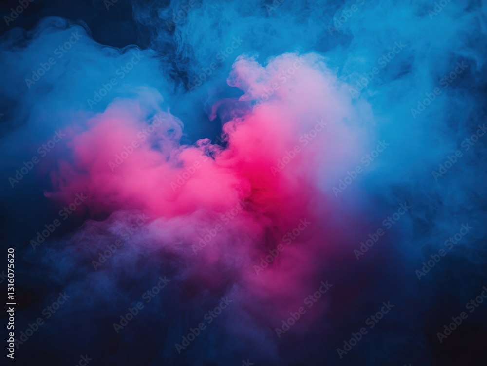 Poster ethereal vaporous cloudscape in vibrant hues of pink and blue creating a dreamy abstract background 