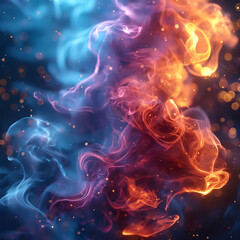 Ethereal Blend: A Dramatic Combination of Warm and Cool Tones in a Smokey Dreamscape.