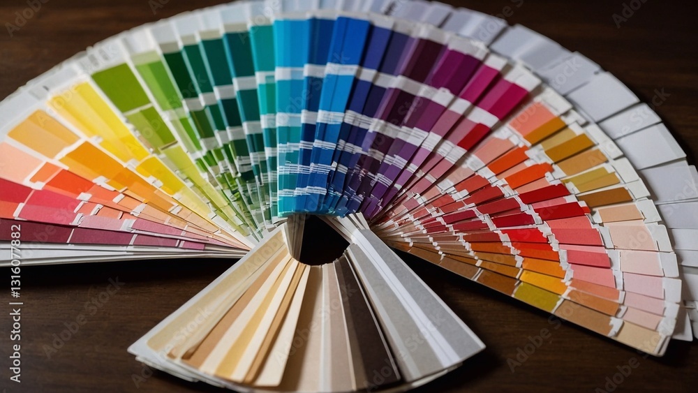 Poster diagonal layout of color swatches creating a dynamic color spectrum. color pallet with rainbow color