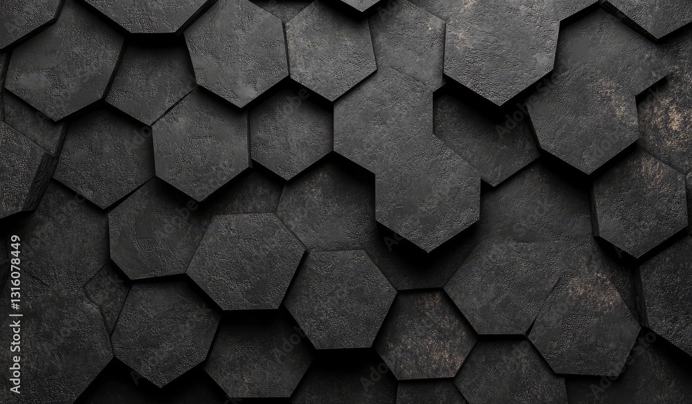 Aufkleber a depiction of a honeycomb surface featuring rough and sharp hexagons, created by stock