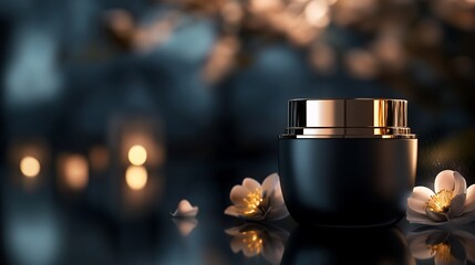 Luxury Skincare: Night Cream in Elegant Setting