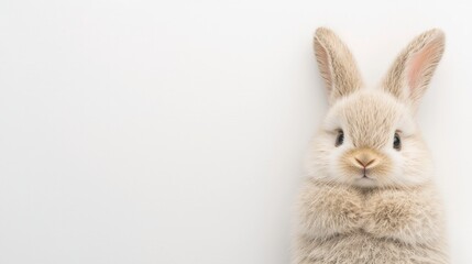 Obraz premium Adorable Easter Bunny Rabbit on White Background Cute Pet Spring Animal