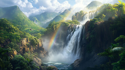 waterfall in the mountains