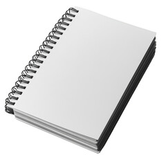 3D Spiral Binder Notebook Mockup Isolated on Transparent Background.PNG