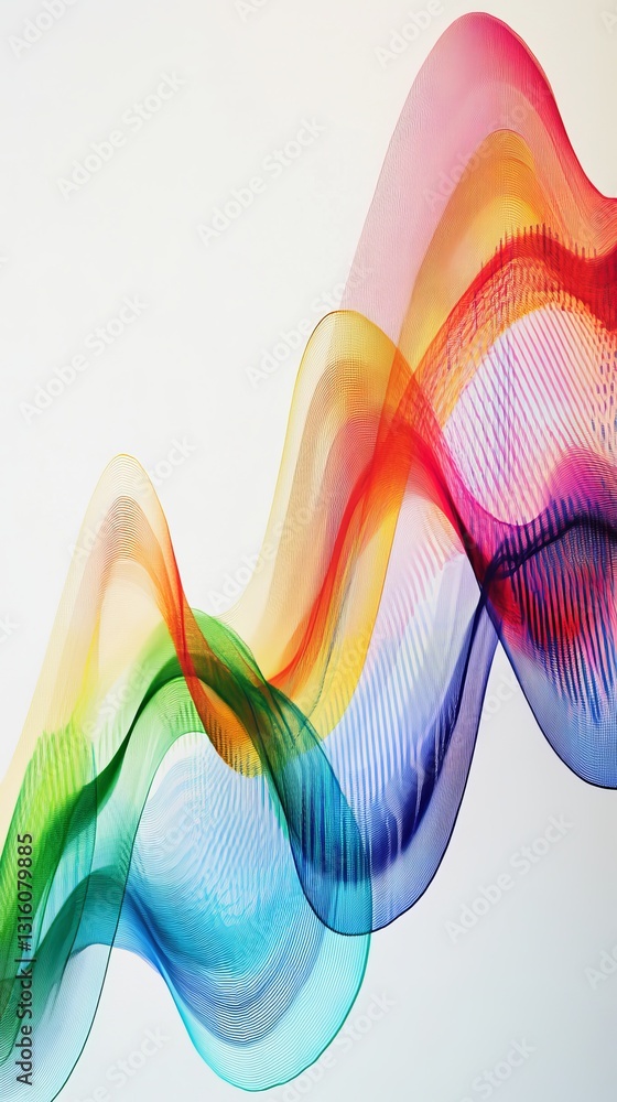 Poster this vibrant abstract image features flowing colorful waves that create a mesmerizing pattern. ideal