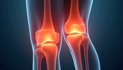 Close up of swollen and inflamed joints in rheumatoid arthritis.