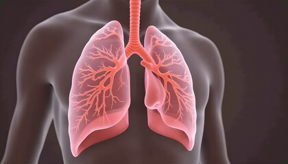 Detailed 3D view of the effects of smoking on lung tissue.