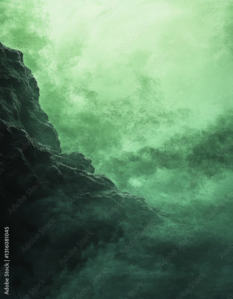 Aufkleber the background has a grainy and textured appearance with a subtle gradient of green
