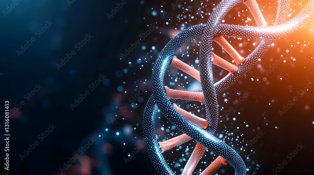 Aufkleber abstract 3d rendering of a dna double helix