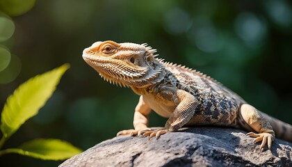 Obraz premium Bearded Dragon Lizard on Rock