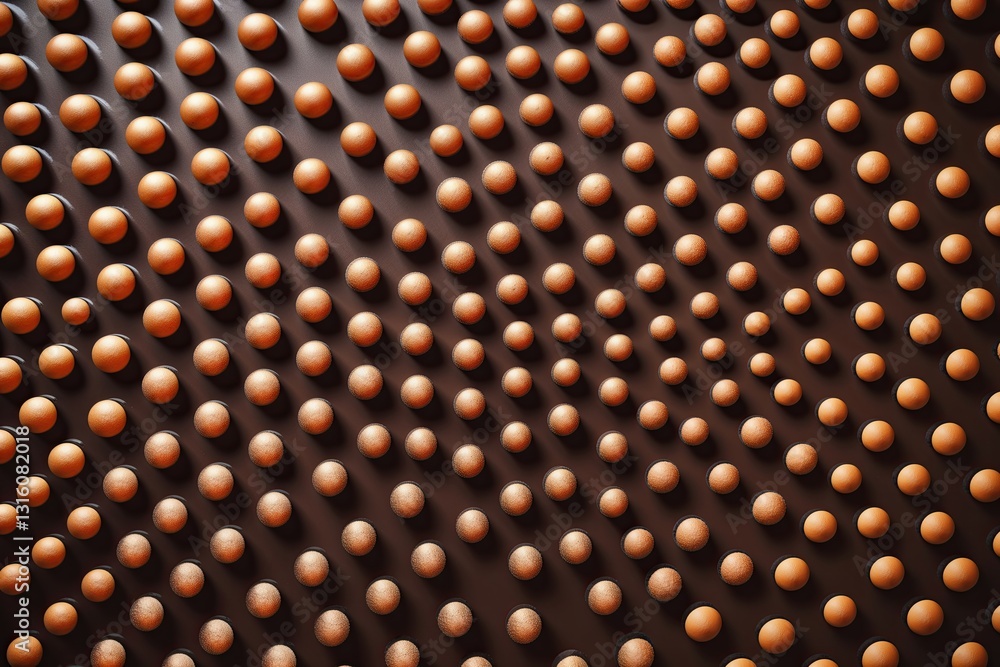 Poster stunning artwork of non-linear patterns with contrasting dots in brown design
