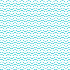 Seamless pattern with waves.Seamless pattern of turquoise curve wavy lines isolated on white background.Sea wave water texture background.Vector graphic abstract illustration.