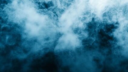 Naklejka premium Abstract Blue Smoke Texture Against Dark Background Perfect For Backgrounds And Overlays Used In Graphic Design Projects. It Can Be Used as a Background or Overlay. A Digital Art Illustration. A