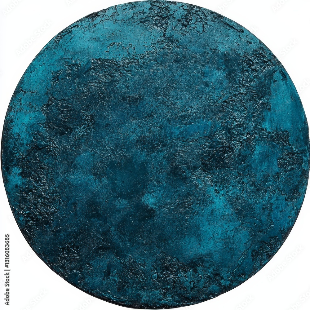 Aufkleber a circular gradient featuring a coarse texture that transitions from blue-green to charcoal set agai