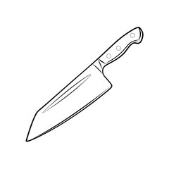 kitchen knife isolated on white coloring page 